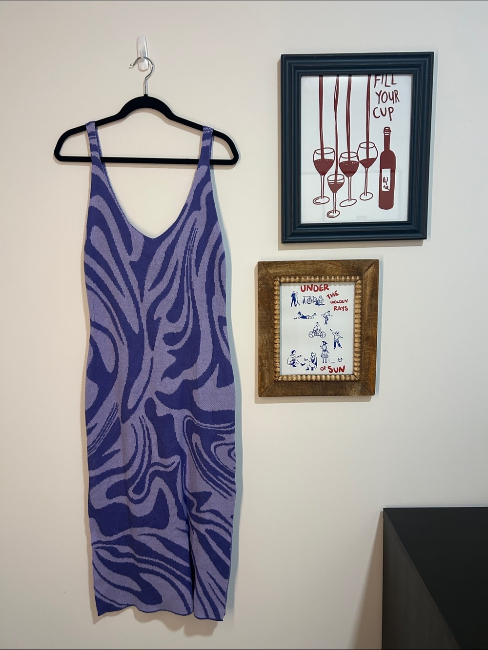 Purple Psychedelic Patterned Knit Slip Dress - H&M